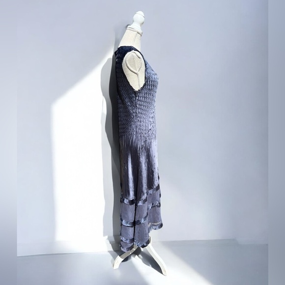 🌻NEW Komarov Charmeuse Satin & Chiffon Sleeveless Cocktail Dress XL $438.00 - Picture 7 of 12